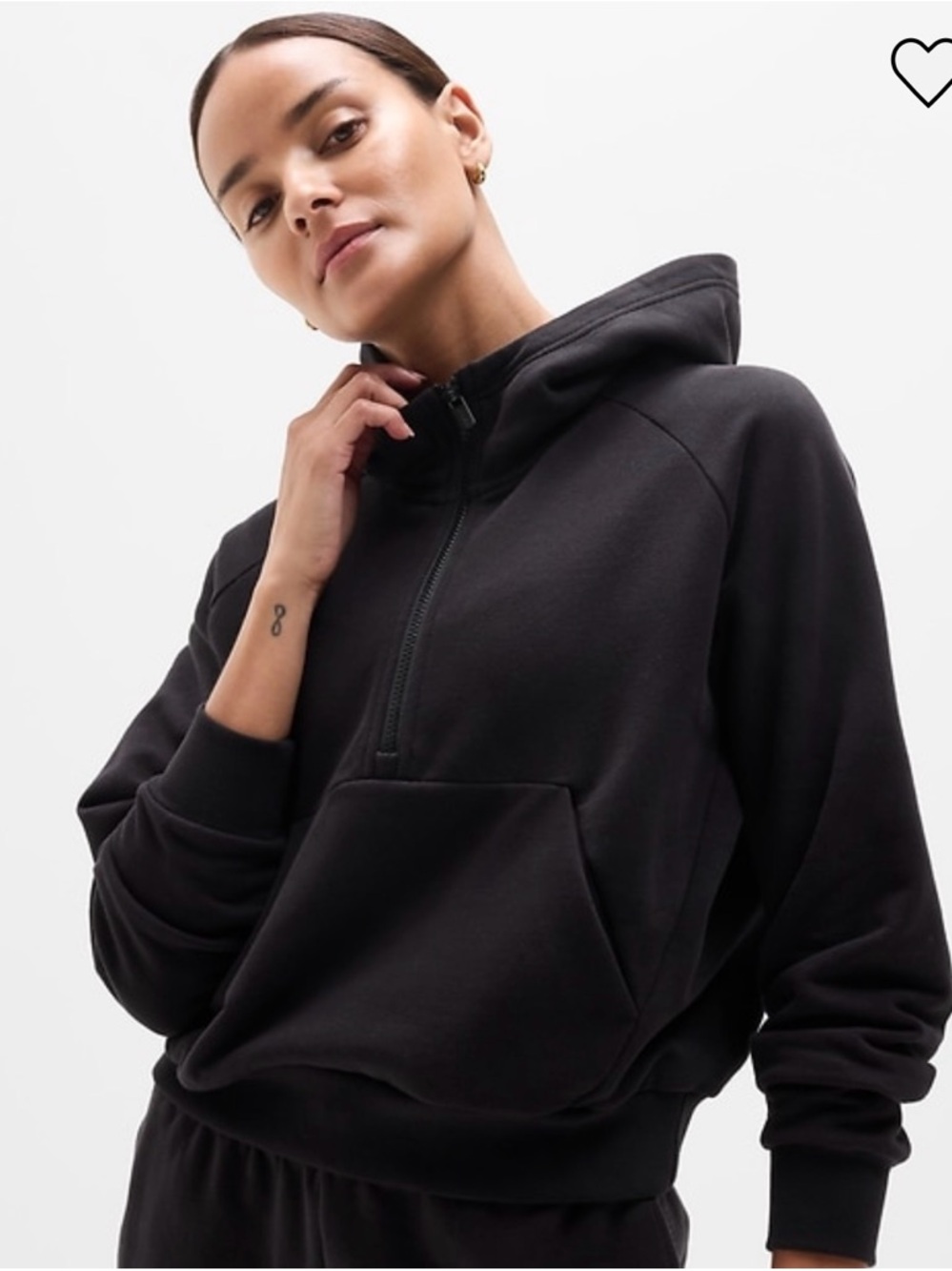 Athleta Forever Fleece 1/2 Zip Hoodie in Red